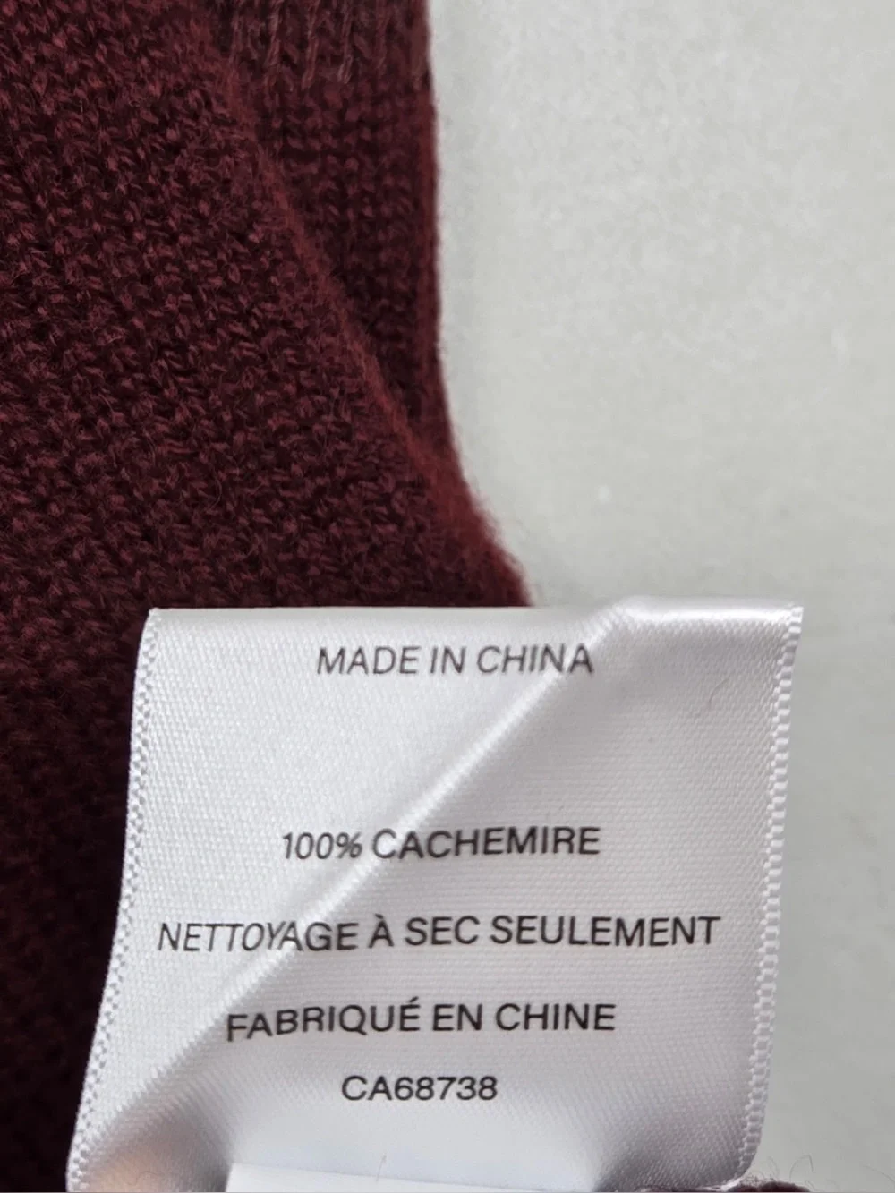 NWT QUINCE Mongolian Cashmere Gloves Rich Burgundy 0853